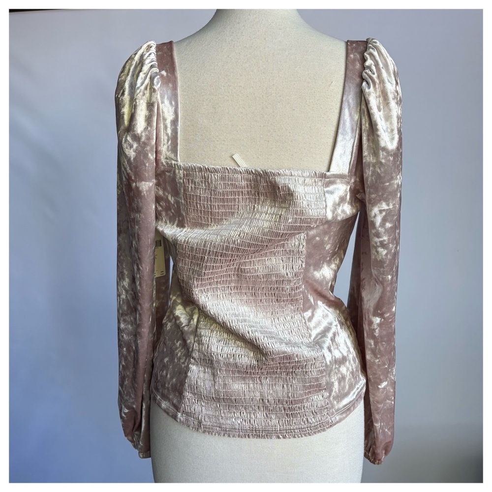NWT Antropologie Jessima Fitted Elegant Velvet Long Sleeve Top, L - Picture 9 of 12